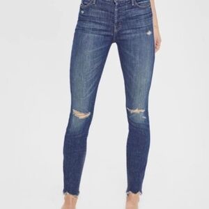 Mother Denim - The Stunner Chew Skinny blue Jeans in Off Duty destroyed size 30
